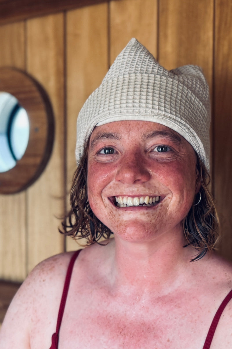 womens British made sauna hat
